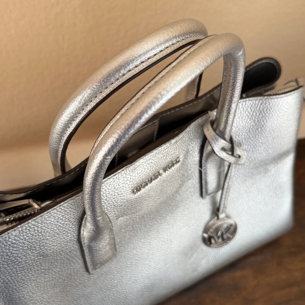 Michael Kors Ruthie Satchel Handbag in Silver